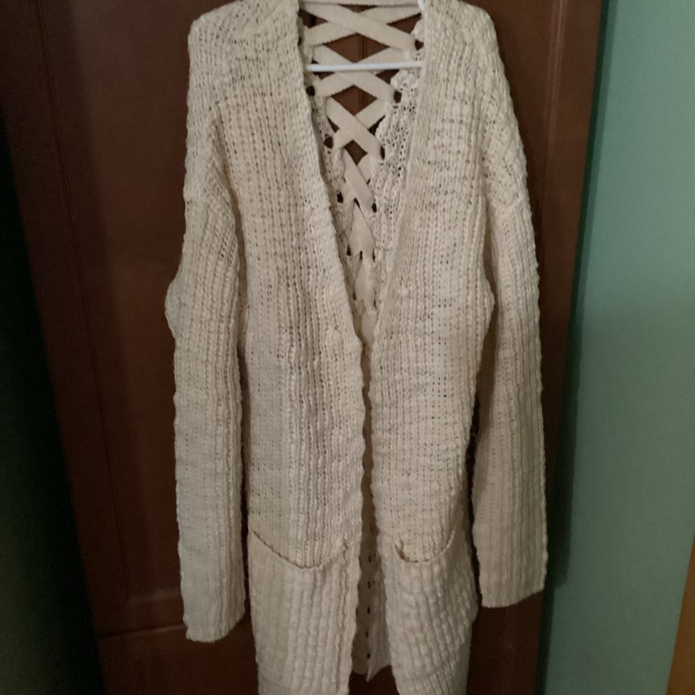 Poof apparel med cardigan small mint condition off white